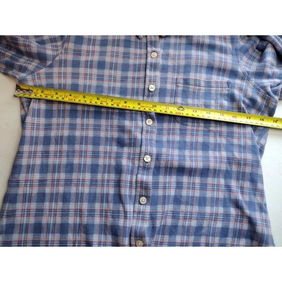 LL Bean Plaid Flannel Button Up Shirt Blue Orange Cotton Women's‎ Size S - Picture 6 of 6